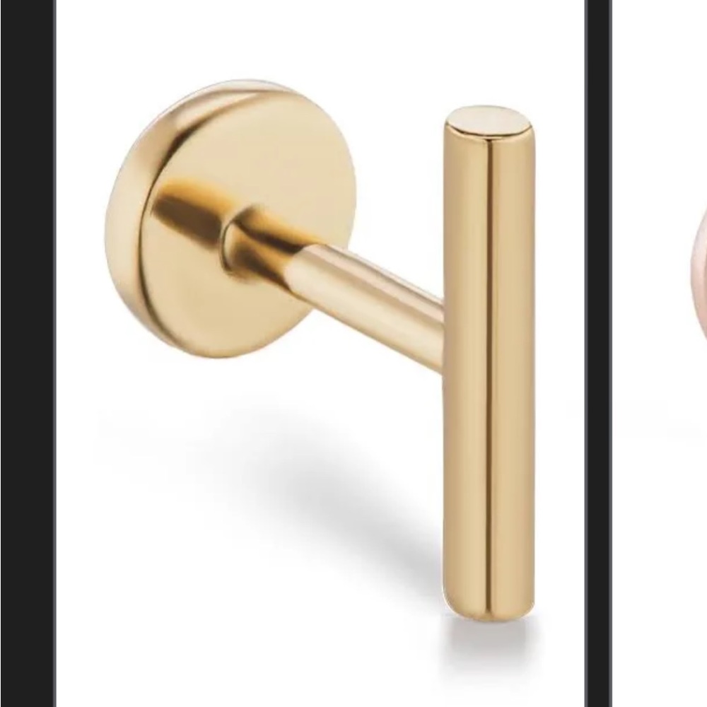 Maria Tash Gold T-Bar Single Earring